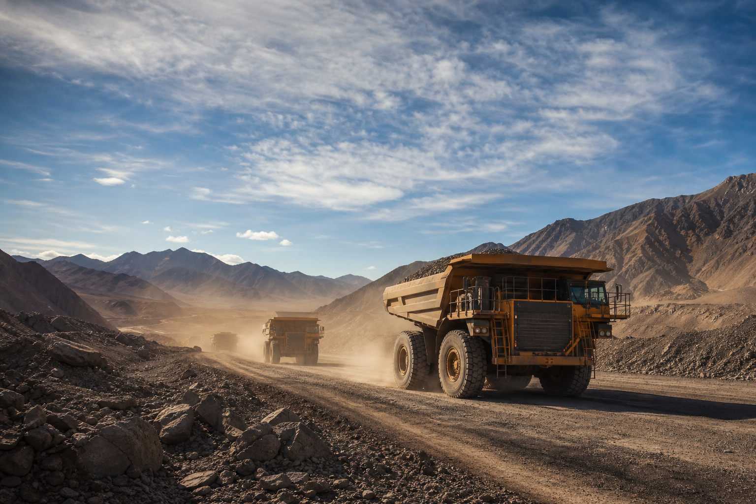 Mining Haul Roads at Dusk