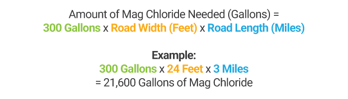 Equations for calculating how much mag chloride you need for a light application