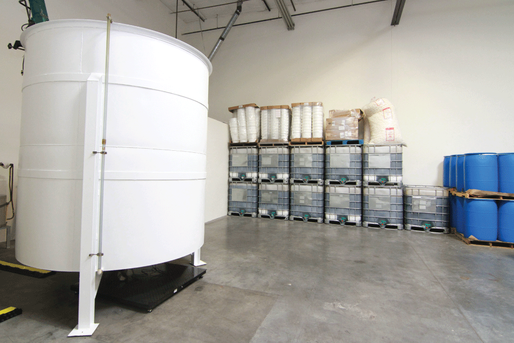One of our large mixing vats in the Substrata manufacturing facility