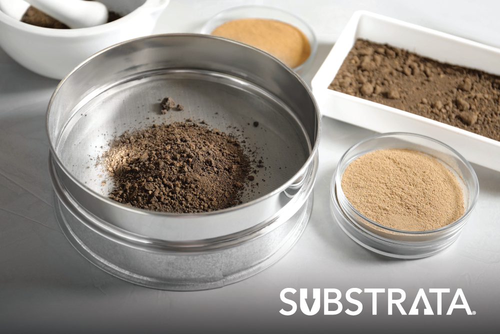 Soil samples ready for sieve analysis testing