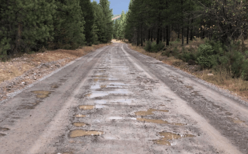Deteriorated rural road
