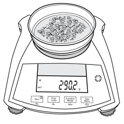 Soil sample on a scale before a sieve test