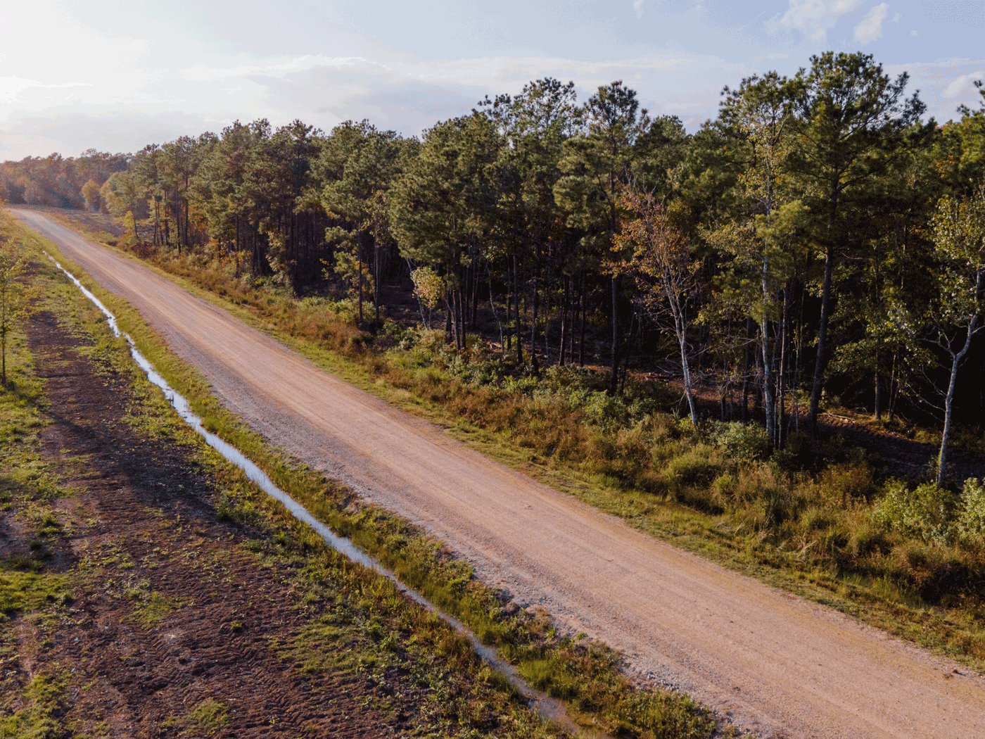 Aerial side view of Devers road treated with Perma-Zyme