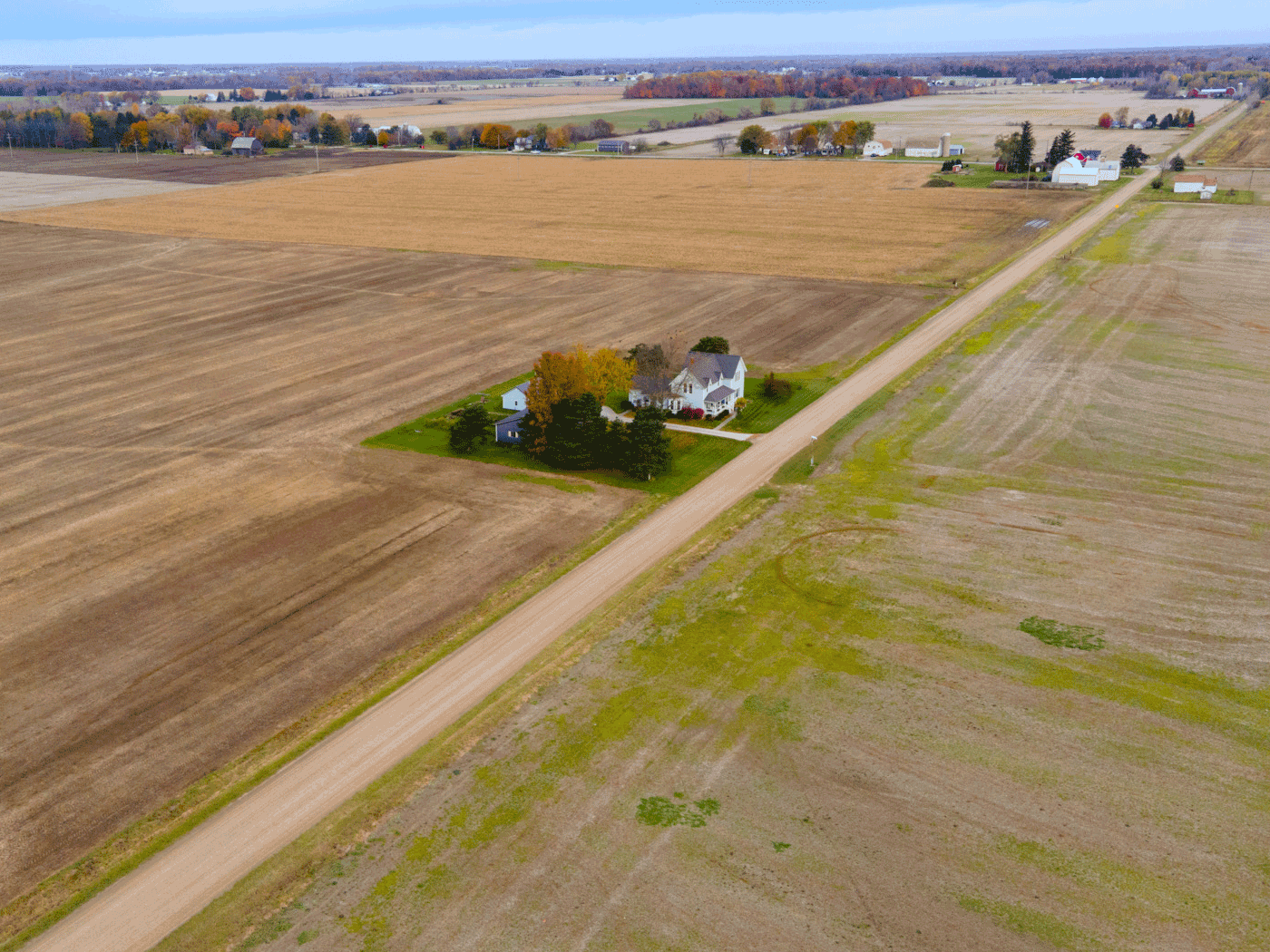 Aerial side view of in Montrose Township treated with Perma-Zyme