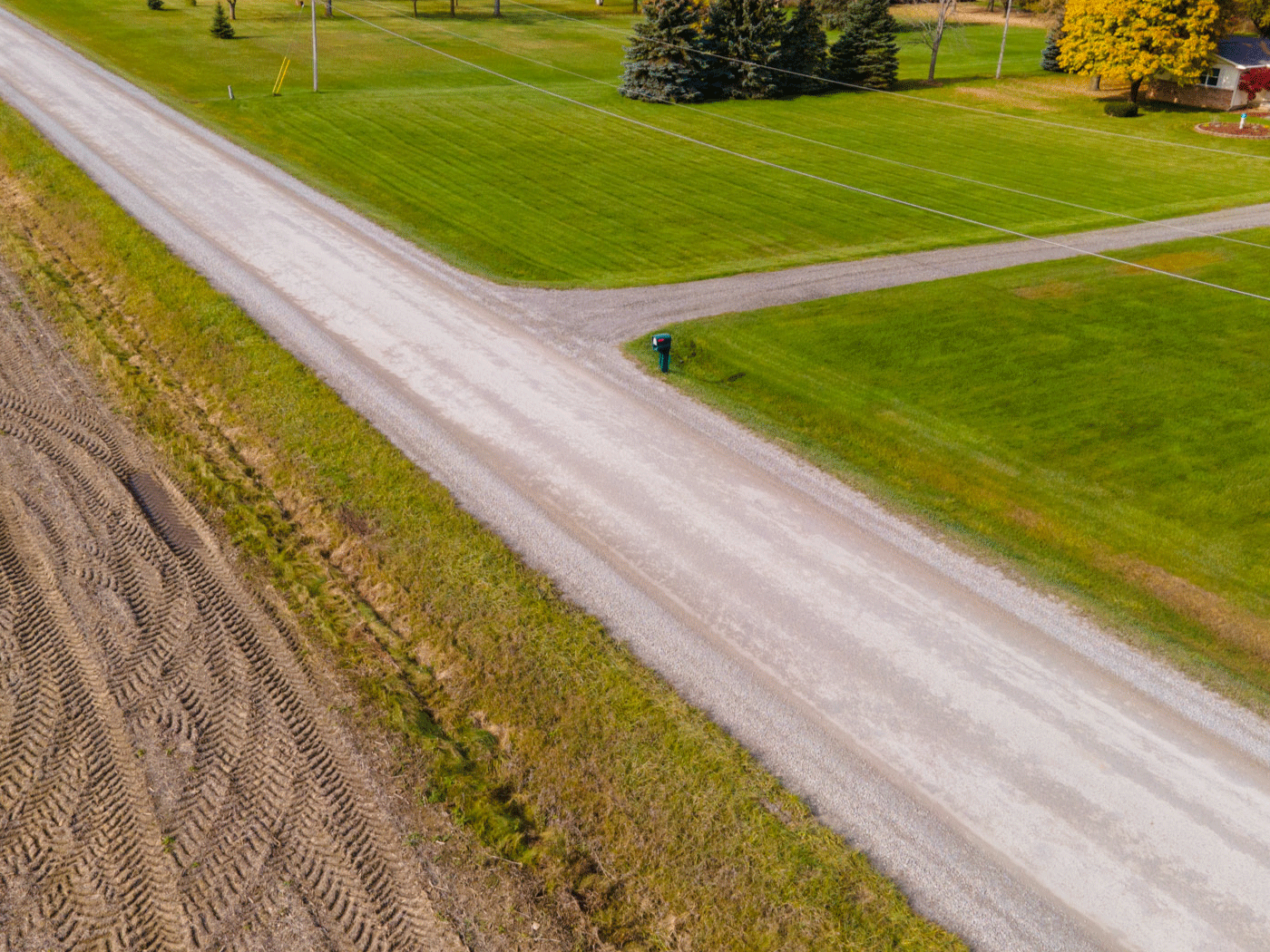 Aerial side view of Carpenter Road in Flushing treated with Perma-Zyme