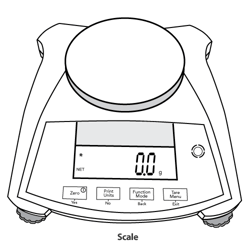 Scale set to zero in preparation for weighing soil in sieves