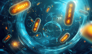 Digital illustration of microbes
