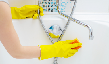 Coated metal surfaces in a bathtub